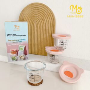 Hũ thủy tinh chia vạch Mumbebe màu hồng