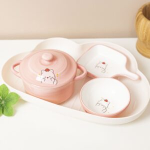 Bộ bát đĩa sứ ăn dặm cho bé Coco Bear