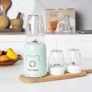 Bộ máy xay ăn dặm 3 cối Coco Bear màu xanh